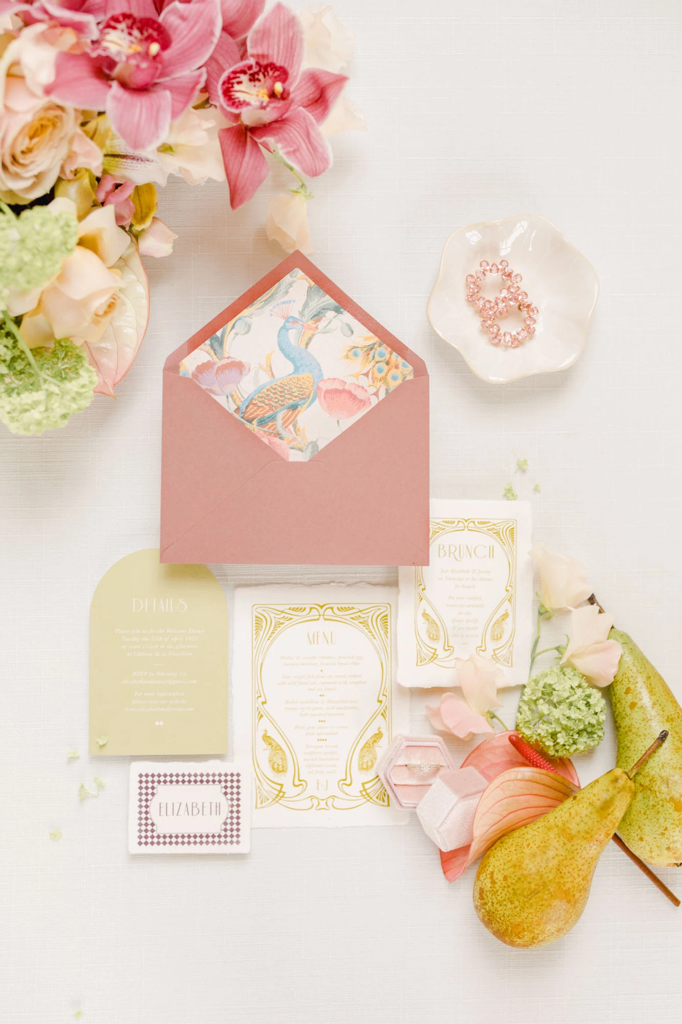 papier rose carte de vœux faire-part de mariage enveloppe